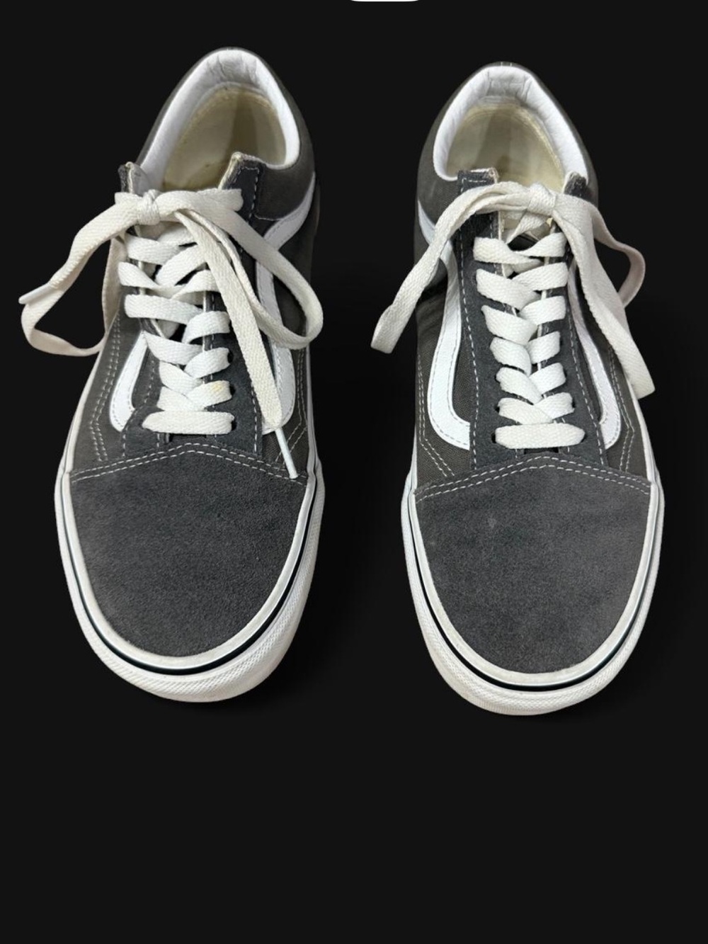 Vans Old Skool Women's Gray Suede Sneakers with White Stripe